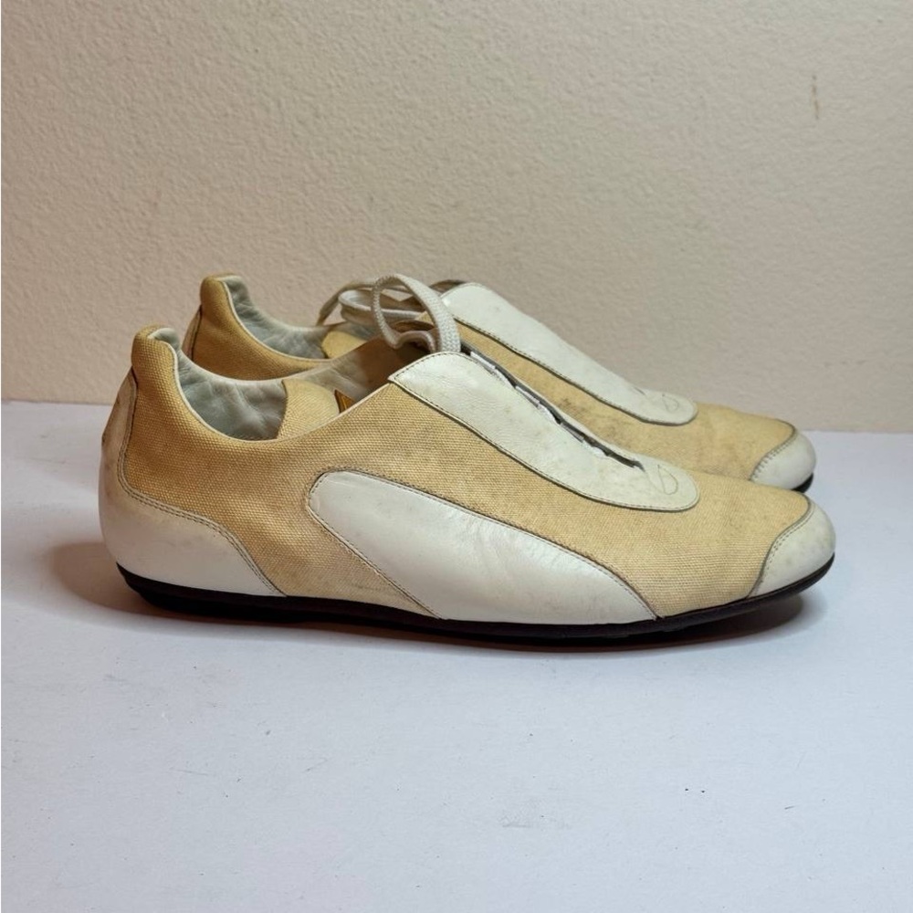 Louis Vuitton Athletic Sneakers Women’s Beige/White Canvas/Leather Size 38.5